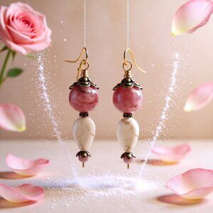 Ornate + Intense Luxe Rhodochrosite Earrings! Unapologetically Feminine